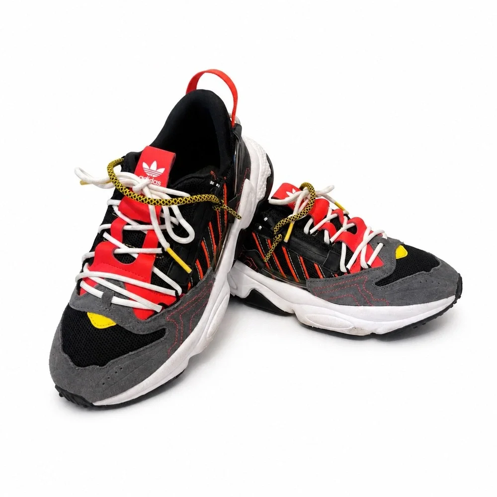 Adidas Ozweego Zip Core Black Solar Red Grey Mens Sneakers H67266 Size 7